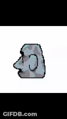Pixel Art Monkey Head Statue GIF