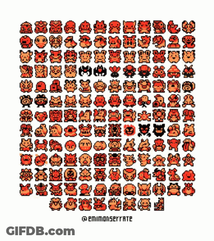 Pixel Art Monster Group GIF