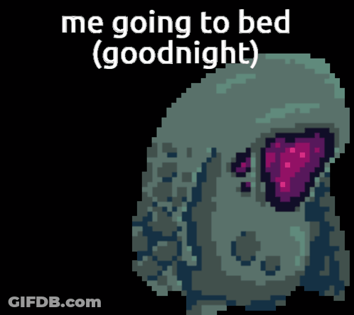 Pixel Art Monster Saying Goodnight GIF