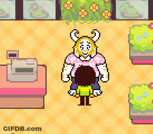 Pixel Art Monster With Horns Standing In Room GIF