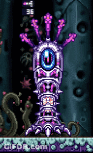 Pixel Art Monster With Number 36 GIF