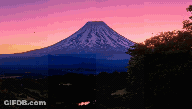 Pixel Art Mountain With Trees GIF