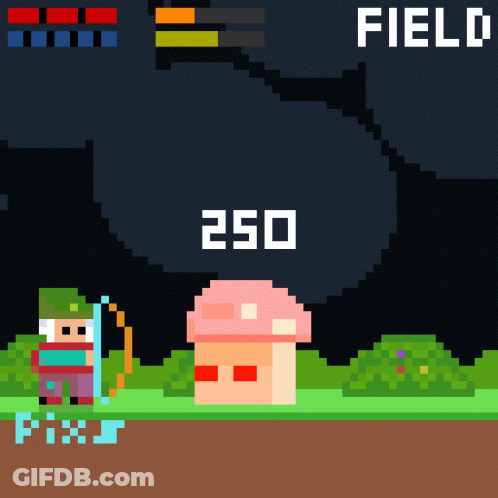 Pixel Art Mushroom House 250 GIF