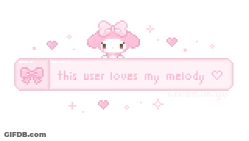 Pixel Art My Melody Saying This User Loves My Melody GIF