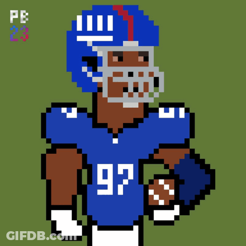 Pixel Art New York Giants Football Player GIF