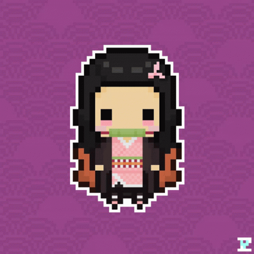 Pixel Art Nezuko Anime GIF