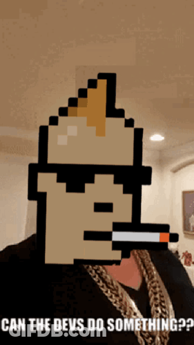 Pixel Art Of Man Smoking Cigarette Can The Devs Do Something GIF