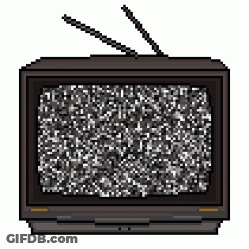 Pixel Art Old Television With Static GIF