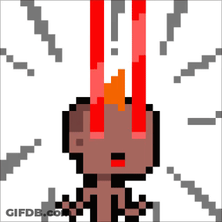 Pixel Art Person Head With Red Eyes GIF