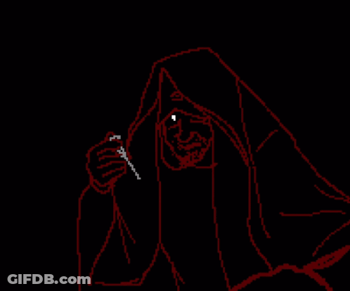Pixel Art Person Holding Knife GIF