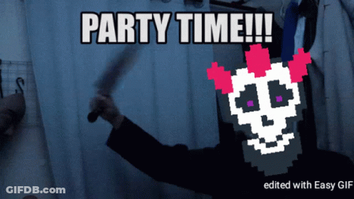 Pixel Art Person Holding Knife Party Time GIF