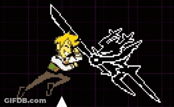 Pixel Art Person Holding Sword GIF