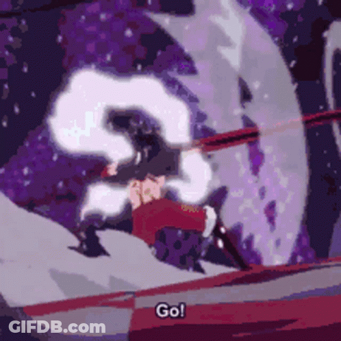 Pixel Art Person Holding Sword Saying Go GIF