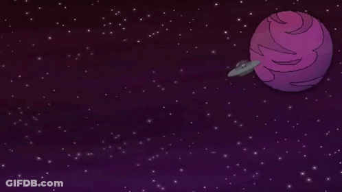 Pixel Art Person In Spaceship With Planet GIF