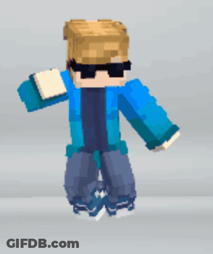 Pixel Art Person In Sunglasses And Blue Jacket GIF