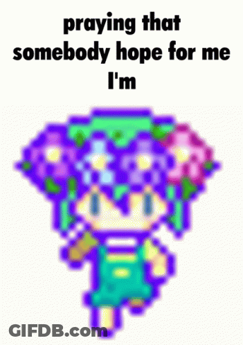 Pixel Art Person Praying Somebody Hope For Me GIF