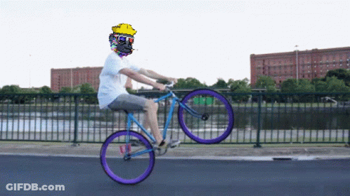 Pixel Art Person Riding Bike GIF