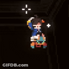 Pixel Art Person Riding Crab GIF