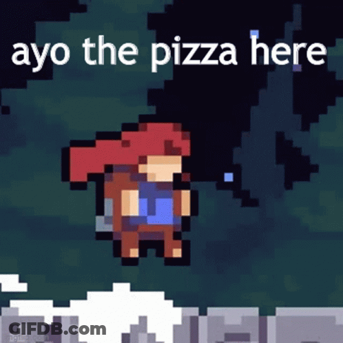 Pixel Art Person Saying Ayo The Pizza Here GIF