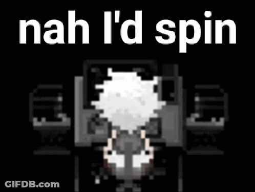Pixel Art Person Saying Nah I'd Spin GIF