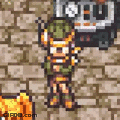 Pixel Art Person Standing Next To Truck GIF
