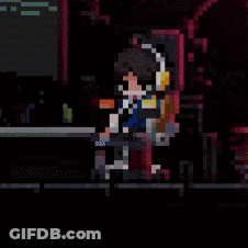 Pixel Art Person Wearing Headphones GIF