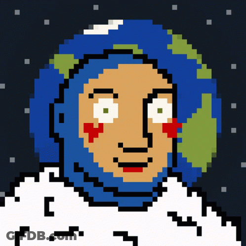 Pixel Art Person With Globe On Head GIF