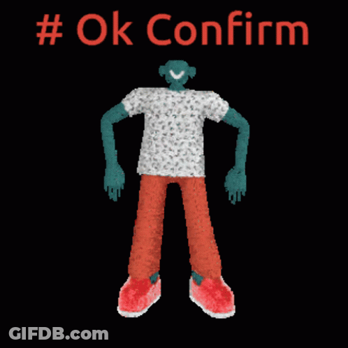 Pixel Art Person With Ok Confirm Written Above GIF