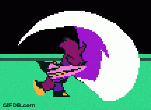 Pixel Art Person With Purple Hair And White Smoke GIF
