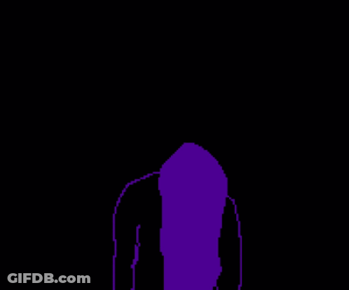 Pixel Art Person With Purple Hair Covering Face GIF