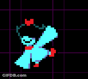 Pixel Art Person With Red Bow Tie GIF