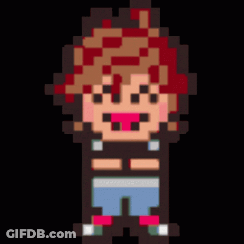 Pixel Art Person With Red Hair GIF