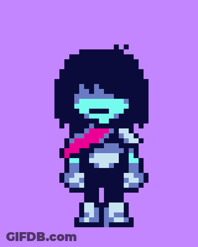 Pixel Art Person With Scarf GIF