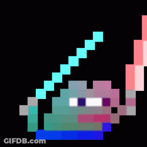 Pixel Art Person With Sword GIF