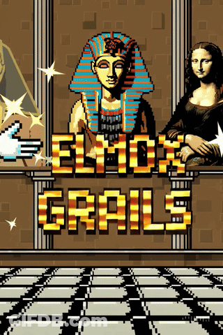 Pixel Art Pharaoh And Woman With Elmox Grails GIF