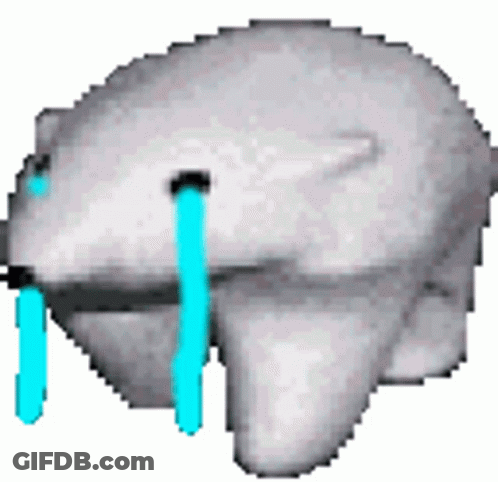 Pixel Art Polar Bear Crying Blue Tears GIF