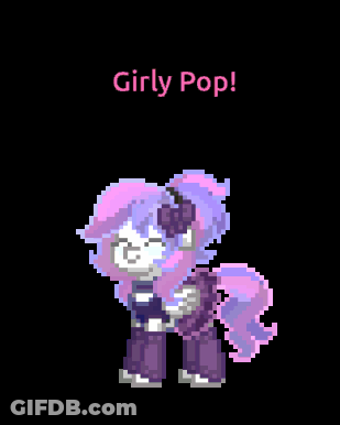Pixel Art Pony Saying Girly Pop GIF