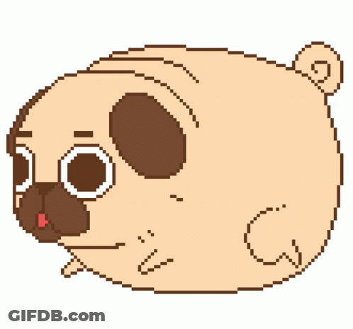 Pixel Art Pug Dog With Red Tongue GIF