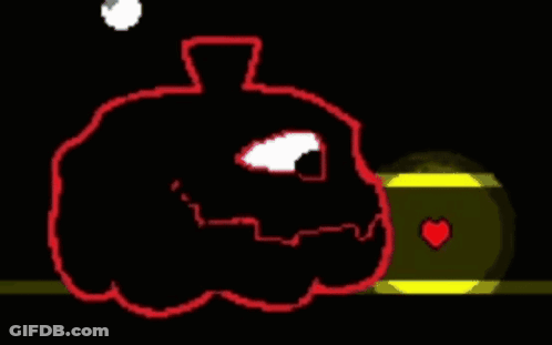 Pixel Art Pumpkin With Face And Heart GIF