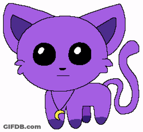 Pixel Art Purple Cat With Sprinkles GIF
