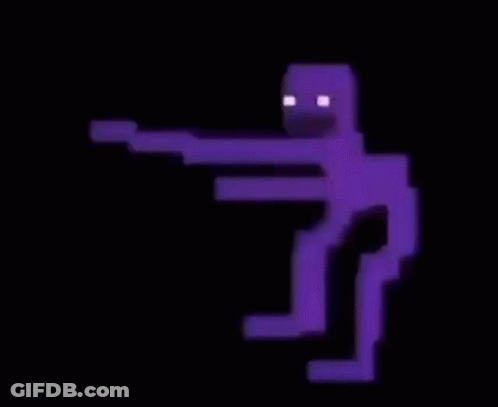 Pixel Art Purple Man Holding Gun GIF
