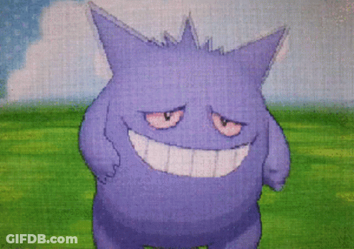 Pixel Art Purple Monster With Big Smile GIF