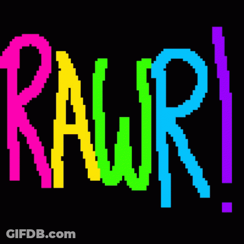 Pixel Art Rainbow Rawr GIF