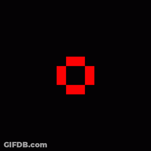 Pixel Art Rainbow Square With Circle GIF