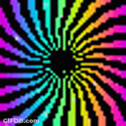 Pixel Art Rainbow Swirl Optical Illusion GIF