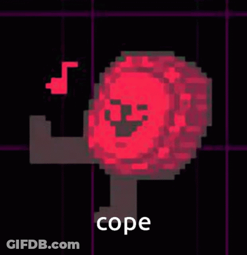 Pixel Art Red Ball With Face And Music Note GIF