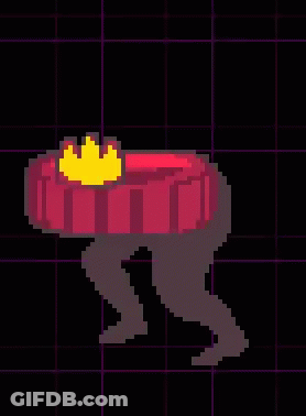 Pixel Art Red Ball With Yellow Crown GIF