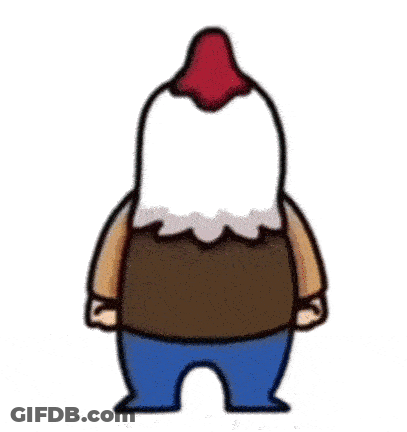 Pixel Art Red Rooster Yellow Beak GIF