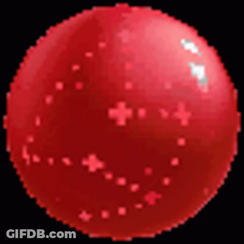Pixel Art Red Sphere On Black Background GIF