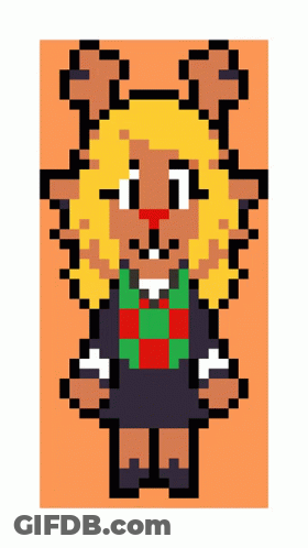 Pixel Art Reindeer With Blonde Hair GIF